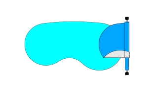 Titan Pool Reel working on a freeform shaped pool, frame2