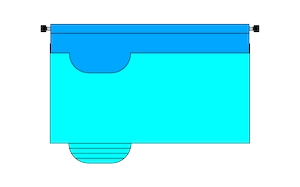 Titan Pool Roller working on a rectangle shaped pool with steps on the side, frame2