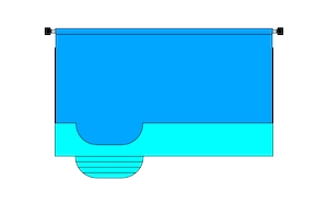 Titan Pool Roller working on a rectangle shaped pool with steps on the side, frame4