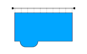 Titan Pool Roller working on a rectangle shaped pool with steps on the side, frame5