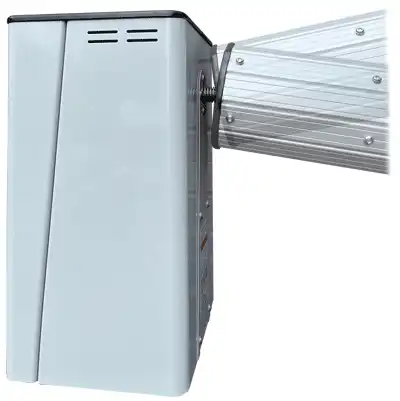 The Titan automatic pool cover reel uses swivel connections at both ends of its main tube